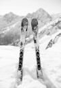 Ski Snow Alps Black and White Poster Plakat / 70x100cm