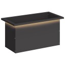 vidaXL Hageplantekasse med LED Svart 30 x 60 x 30 cm Stål