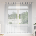  Gardiner med gardiner 2 pcs Mørke grå Polyester