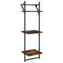  Vegghyller med 3 hyller stenger 2 stk røkt eik 30x25x100 cm 8721012045941