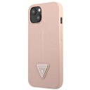 Guess Guhcp13spsatlp Iphone 13 Mini 5,4 Tommer Rosa/Rosa Hardt Deksel Saffianotriangle Logo