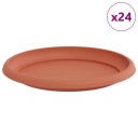 vidaXL Rundt Blomsterbrett 24 stk. Klinker Rød Ø 23,5 x 2,5 cm Plast