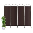 Sammenleggbar romdeler 4 paneler – brun 221 x 188 cm
