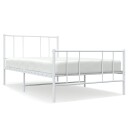 vidaXL Sengeramme i metall med hode- og fotgavl hvit 100x190 cm