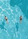 Swimmers in Blue Sea Plakat Plakat / 40x50cm