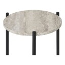 Leuven sidebord Ø27 cm beige travertin dekor.