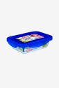 Pyrex Oppbevaringsboks i glass Cook&Go Blue rektangulær 800 ml Transparent
