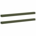 vidaXL Kantprofil til hage 2 stk. 100 x 5 x 5 cm Stål Olivengrønn