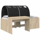  Seng med Tunnel 4 pcs Artisian Eik og Svart Konstruert tre