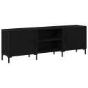  TV skap Svart Eik 150x30x50 cm Konstruert tre