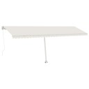 vidaXL Manuell uttrekkbar markise med LED 600x350 cm kremhvit
