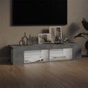 vidaXL TV-benk med LED-lys betonggrå 135x39x30 cm