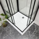 Bathlife Betrakta dusjkabinett, vendbar, 70x90 cm, sort matt/klart glass
