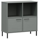 vidaXL Bokhylle med metallben gr? 90x35x90,5 cm heltre OSLO
