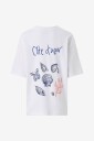 Gina Tricot T skjorte Printed Oversized Hvit