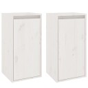 vidaXL Veggskap 2 stk hvit 30x30x60 cm heltre furu