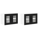  Kjøkkenskap 2 pcs Svart 60 x 31 x 40 cm Konstruert tre