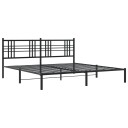  Sengeramme i metall med sengegavl svart 183x213 cm 8721012372931
