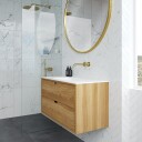 CPH Tapwork Soft 100   MKII skap i naturlig eik inkludert matt hvit SolidTec vask