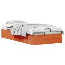  Ottoman Seng Ramme med Oppbevaring Voksbrun 75 x 190 cm