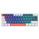 Machenike K500-B61 Kablet Mekanisk Tastatur med Bakgrunnsbelysning og Blå Bryter - Blå og Hvit