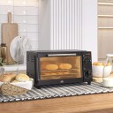 Miniovn 9L miniovn med stekebrett, grillrist, 100 °C-230 °C, med justerbar temperatur og steketid, 60 min timer, 750W, rustfritt