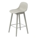 Muuto Fiber barstol låg Wood Base   65 cm   Grey/Grey