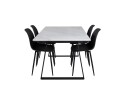 Venture Home Estelle Spisegruppe 140 cm Rektangulær med 4 Polar Stoler Sort