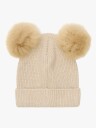 Huttelihut Sand Melange Lue Strikk Alpaca Pompoms 12-24 mdr/50
