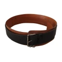 Costume National Black Brown Leather Silver Buckle Brun 85 CM