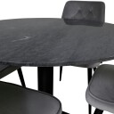 Venture Home Spisegruppe Venture Home Estelle Ø106 med 4 Velvet Deluxe Stoler GR14036