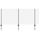 vidaXL Utendørs Kjettinggjerde med Post 10 x 1 m PVC-belagt stål Grå