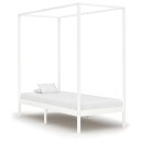 vidaXL Himmelsengeramme heltre furu hvit 100x200 cm