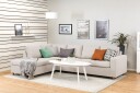 Crazy 4 seters Venstrevendt L formet Sjeselongsofa i Stoff   Beige