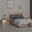  Nattbord 2 stk med LED sonoma eik 70x36,5x40 cm 8720845649203
