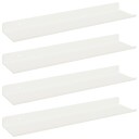vidaXL Flytende hylle Veggmontert 4 pcs Hvit 40 x 8,5 x 2,5 cm Stål