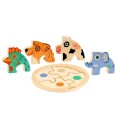 Djeco Puslespill Tre 4 Brikker Rondo Dog Djeco OneSize Puslespill Rød