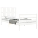 vidaXL Sengeramme med hodegavl hvit 2FT6 liten enkel heltre 8720845992477