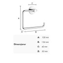 Beslagsboden Toalettpapirholder 1130 - Selvklebende Svart Matt