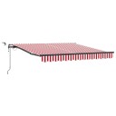  Automatisk Uttrekkbar Markise med LED Rød og Hvit 300x250 cm