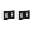  Kjøkkenskap 2 pcs Svart 60 x 31 x 40 cm Konstruert tre