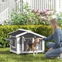 Northio Værbestandig Hundehus I Tre Med Avtakbart Gulv Grå