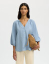 Selected Slfcleo Alberta Linen Blend Shirt Noos Blue 34