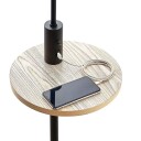 Lindby Zinia gulvlampe med hylle og USB, svart