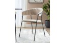 Sett med 2 spisestoler Mariposa - Beige, svart/Fløyel