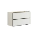 Dansani Inzo Alu-ramme Svart Servantskap Slim 2 Skuff Varm eik / 60cm
