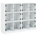  Bokhylle med dører hvit 136x37x109 cm konstruert tre 8721012216006