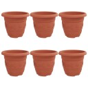 vidaXL Rund Blomsterpotte 6 stk. Klinker Rød Ø 30 x 25 cm Plast