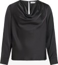 Vila   Bluse Vifreja Waterfall L/S Top/Dc   Svart