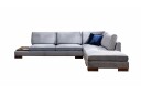 Tulima Sofa med Sjeselong m Krakk Høyre   Mørkegrå/Natur